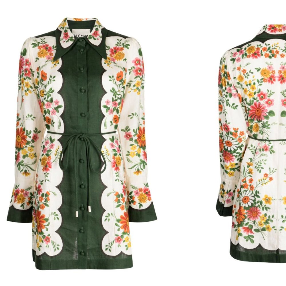 ALEMAIS Elisabetta floral-print linen minidress